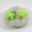 Boucles Origami Nova vert fluo avec étoiles jaunes