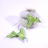 Boucles Oiseaux Origami motif géométrique vert - 23,00 €
