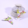 Boucles Oiseaux Origami jaune avec fleurs multicolores - 23,00 €