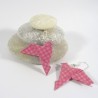 Boucles Oiseaux Origami vichy rose - 23,00 €
