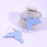 Boucles Oiseaux Origami bleu à carreaux blancs - 23,00 €