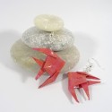 Boucles Poissons Origami motif quadrillage rouge