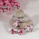 Boucles Carpes Koï Origami fleurs de cerisier pastel sur fond blanc et vieux rose - 25,00 €