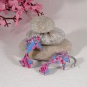 Boucles Carpes Koï Origami fleurs de cerisier roses sur fond bleu - 25,00 €