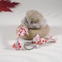 Boucles d’Oreilles Origami Carpes Koï blanc à fleurs stylisées rouge-orangé - 25,00 €