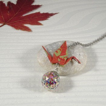 Collier Grue Origami sur...