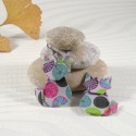 Boucles d’Oreilles Origami Chats parme avec cercles multicolores - 25,00 €