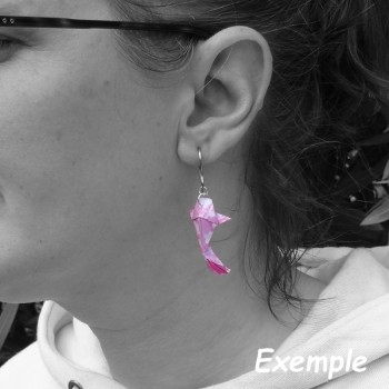 Boucles d’oreilles origami légères motif japonais carpe koï