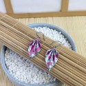 Boucles Feuilles Origami fuchsia avec fleurs blanches et vertes - 23,00 €