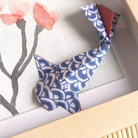 Cadre 3D carpes koï bleues | Line et les Perles