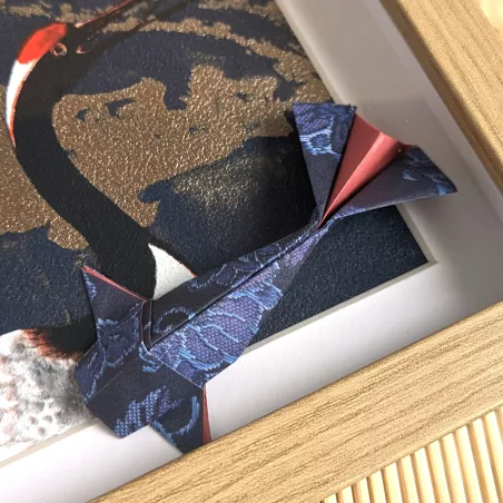 Cadre 3D carpes koï rouge et bleu | Line et les Perles