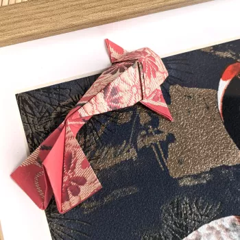 Cadre 3D carpes koï rouge et bleu | Line et les Perles