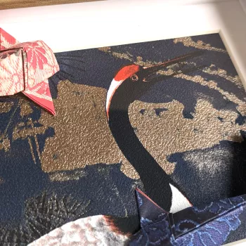 Cadre 3D carpes koï rouge et bleu | Line et les Perles