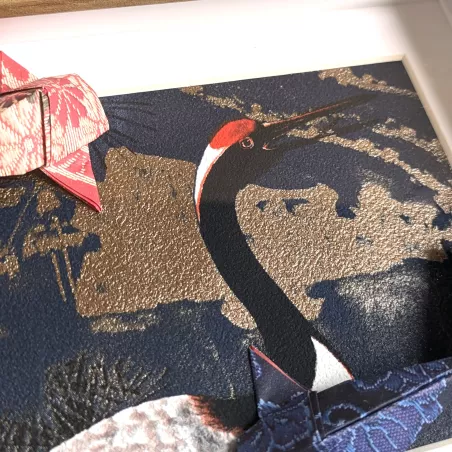 Cadre 3D carpes koï rouge et bleu | Line et les Perles