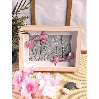 Cadre 3D carpes koï fuchsia | Line et les Perles