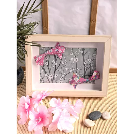 Cadre 3D carpes koï fuchsia | Line et les Perles