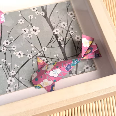 Cadre 3D carpes koï fuchsia | Line et les Perles