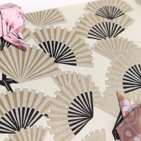 Cadre 3D carpes koï roses et éventails | Line et les Perles