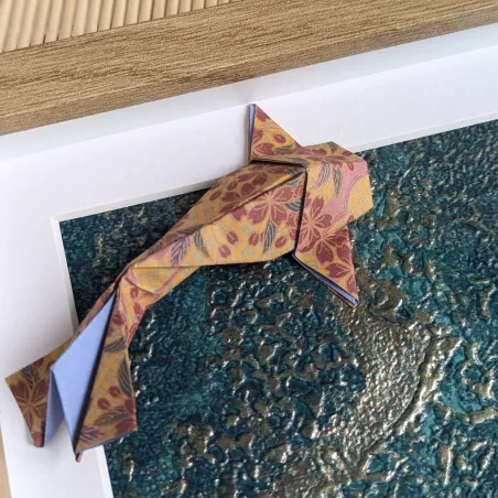 Cadre 3D carpes koï ocre | Line et les Perles