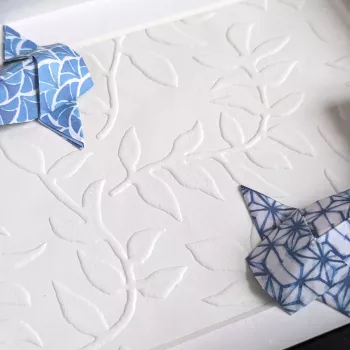 Cadre 3D carpes koï bleues | Line et les Perles