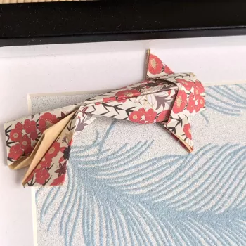 Cadre 3D carpes koï rouge et bleu clair