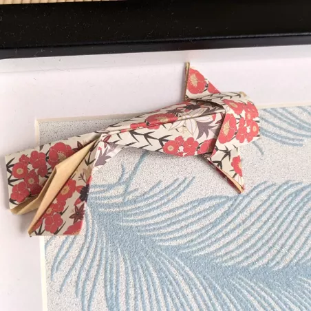 Cadre 3D carpes koï rouge et bleu clair