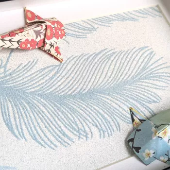 Cadre 3D carpes koï rouge et bleu clair