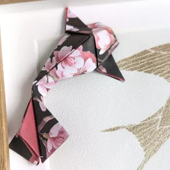 Cadre 3D carpes koï et sakuras roses | Line et les Perles