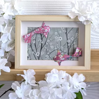 Cadre 3D carpes koï fuchsia | Line et les Perles