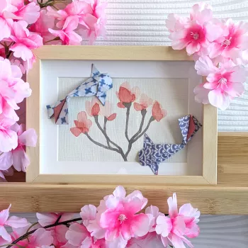 Cadre 3D carpes koï bleues | Line et les Perles